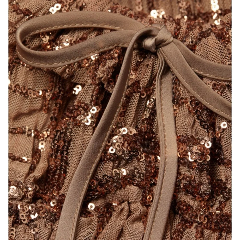 En Saison Brown Sequin-Embellished Mini Dress – Size Large, NWT - Picture 6 of 14